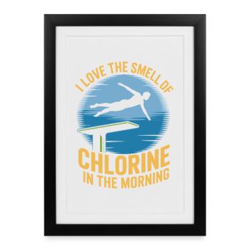 Diving diving board - Framed poster (27 × 37 cm) - black - Front