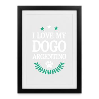 Argentinischer Hundeliebe Statement Design - Gerahmtes Poster (27 × 37 cm) - Schwarz - Vorne