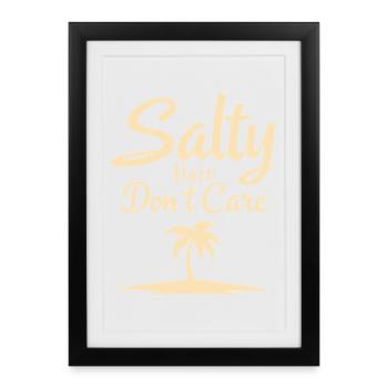 T-shirt de plage Salty Hair Don’t Care - Affiche encadrée (27 × 37 cm) - noir - Devant