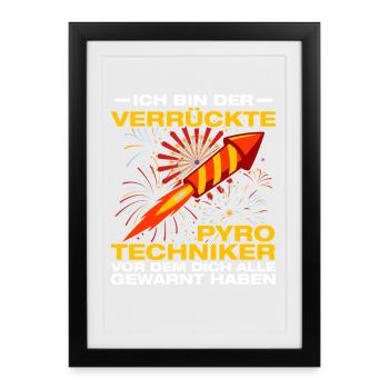 Crazy pyrotechnics fireworks - Framed poster (27 × 37 cm) - black - Front