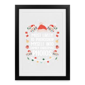 Christmas Photography Meme Print - Framed poster (27 × 37 cm) - black - Front