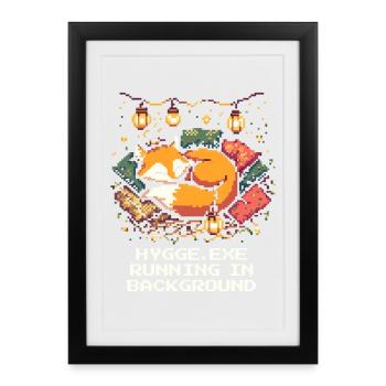 Hygge.exe is running in the background - Framed poster (27 × 37 cm) - black - Front