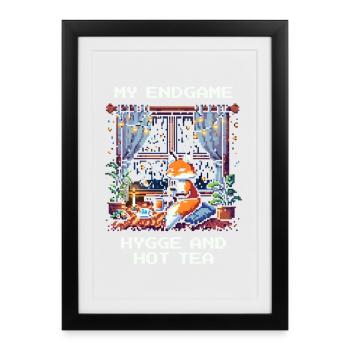 Endgame: Hygge and hot tea - Framed poster (27 × 37 cm) - black - Front
