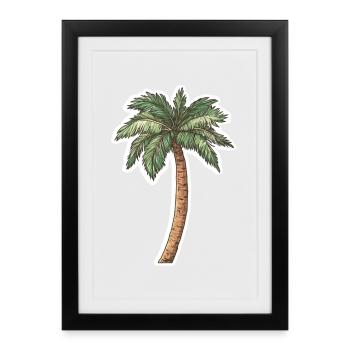 Palmier - Affiche encadrée (27 × 37 cm) - noir - Devant