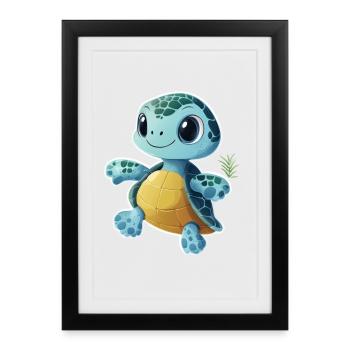 Tortue - Affiche encadrée (27 × 37 cm) - noir - Devant