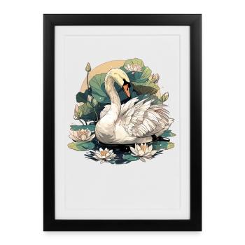 Swans Swan - Framed poster (27 × 37 cm) - black - Front