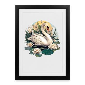 Swans Swan - Framed poster (27 × 37 cm) - black - Front