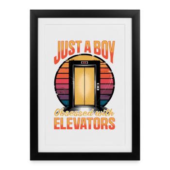 Ascenseur pour tout-petits et enfants - Affiche encadrée (27 × 37 cm) - noir - Devant