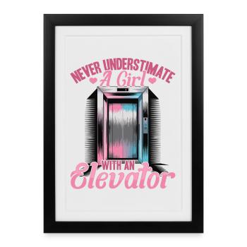 Elevator toddler & kids - Framed poster (27 × 37 cm) - black - Front