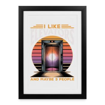 Ascenseur pour tout-petits et enfants - Affiche encadrée (27 × 37 cm) - noir - Devant