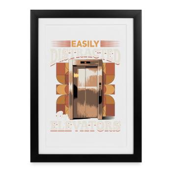 Elevator toddler & kids - Framed poster (27 × 37 cm) - black - Front