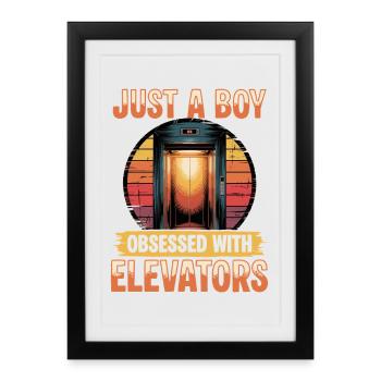 Ascenseur pour tout-petits et enfants - Affiche encadrée (27 × 37 cm) - noir - Devant