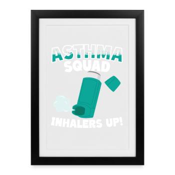 Inhalateurs de l’escouade de l’asthme jusqu’aux asthmatiques - Affiche encadrée (27 × 37 cm) - noir - Devant