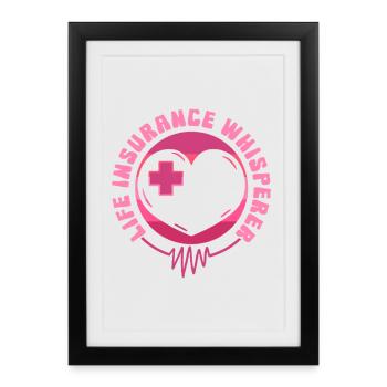 Courtier d’assurance Assurance vie Whisperer - Affiche encadrée (27 × 37 cm) - noir - Devant
