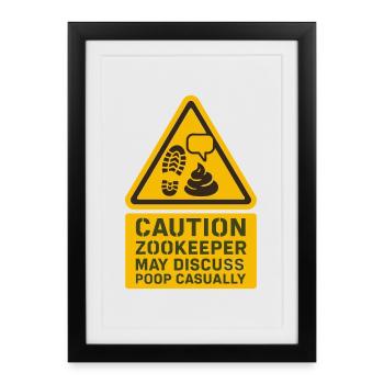 Gardien de zoo Éducateur de zoo Employé de zoo - Affiche encadrée (27 × 37 cm) - noir - Devant