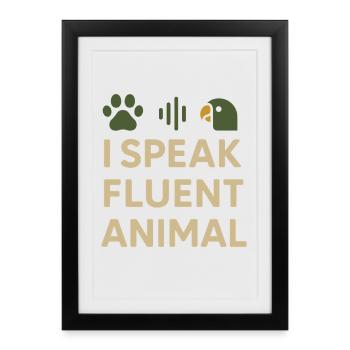 Gardien de zoo Éducateur de zoo Employé de zoo - Affiche encadrée (27 × 37 cm) - noir - Devant
