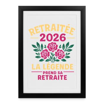 Retraite 2026 ce n’est plus mon problème  - Affiche encadrée (27 × 37 cm) - noir - Devant