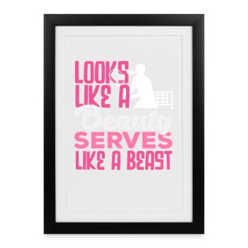 Tennis Player Beauty And Beast - Framed poster (27 × 37 cm) - black - Front