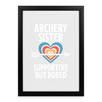 Bogenschießen Herzscheibe mit Bogen und Spruch - Gerahmtes Poster (27 × 37 cm) - Schwarz - Vorne
