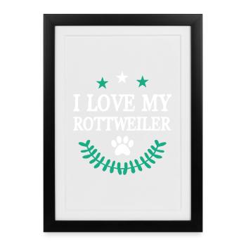 Rottweiler - Affiche encadrée (27 × 37 cm) - noir - Devant
