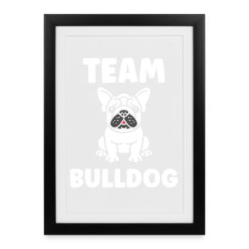 Équipe Bulldog Charmant Illustration - Affiche encadrée (27 × 37 cm) - noir - Devant