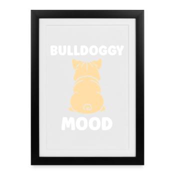 Calmed Mascot Dog Pattern - Framed poster (27 × 37 cm) - black - Front