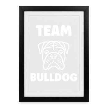 Illustration de Chien de Team Bulldog - Affiche encadrée (27 × 37 cm) - noir - Devant