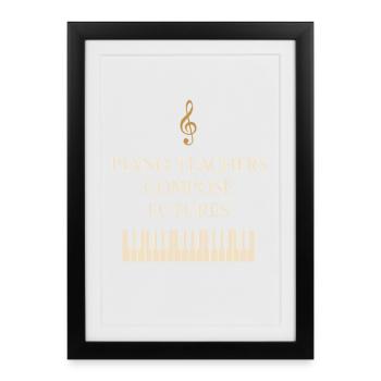 Piano Teacher Music Teacher Funny Teacher - Framed poster (27 × 37 cm) - black - Front