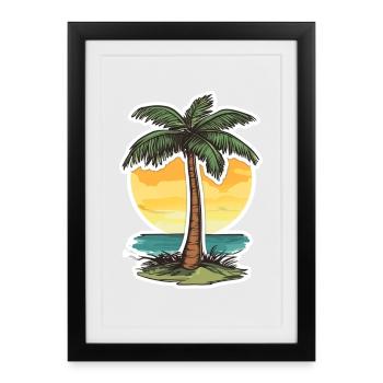 Palmier - Affiche encadrée (27 × 37 cm) - noir - Devant