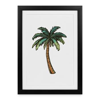 Palmier - Affiche encadrée (27 × 37 cm) - noir - Devant