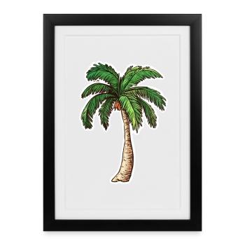 Palmier - Affiche encadrée (27 × 37 cm) - noir - Devant