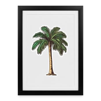 Palmier - Affiche encadrée (27 × 37 cm) - noir - Devant