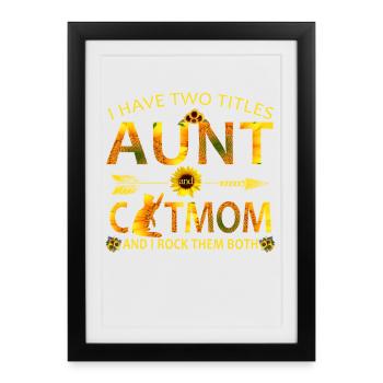 Floral Sunflower Aunt and Mom Tribute Design - Framed poster (27 × 37 cm) - black - Front