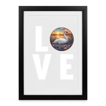 Swans Swan - Framed poster (27 × 37 cm) - black - Front