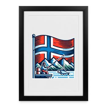 Norway Fishing Boat - Framed poster (27 × 37 cm) - black - Front