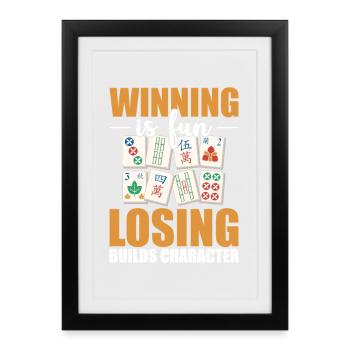 Chinese Mahjong Game Tournament Gift - Framed poster (27 × 37 cm) - black - Front