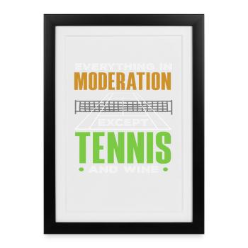 Tennis and Wine for Tennis Players - Framed poster (27 × 37 cm) - black - Front