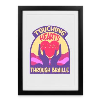 Professeur de Braille Braille Dotum - Affiche encadrée (27 × 37 cm) - noir - Devant