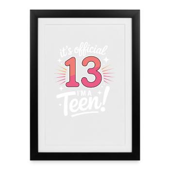 13th birthday teenager gift - Framed poster (27 × 37 cm) - black - Front