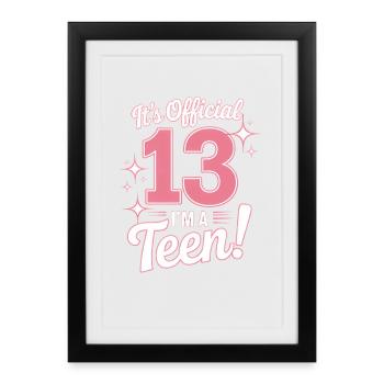 13th birthday teenager gift - Framed poster (27 × 37 cm) - black - Front