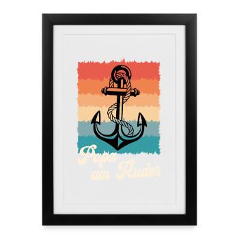 Future Father DAD AT THE HEAD Retro Funny - Framed poster (27 × 37 cm) - black - Front