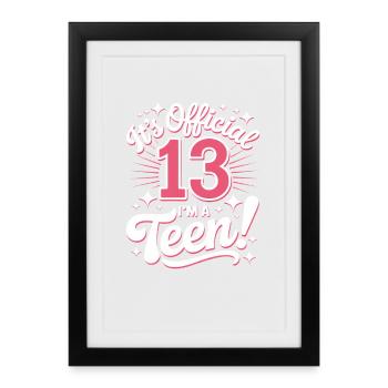 13th birthday teenager gift - Framed poster (27 × 37 cm) - black - Front