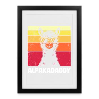 Futur père ALPAKAPAPA Rétro Drôle - Affiche encadrée (27 × 37 cm) - noir - Devant