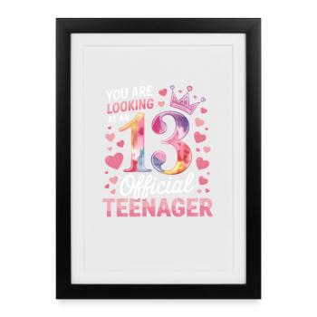 13th birthday teenager gift - Framed poster (27 × 37 cm) - black - Front