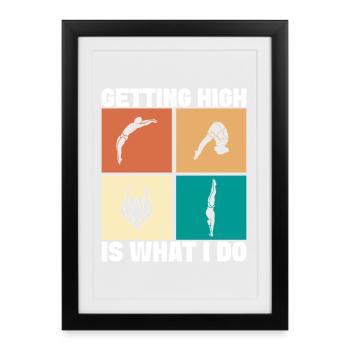 Diving diving board - Framed poster (27 × 37 cm) - black - Front