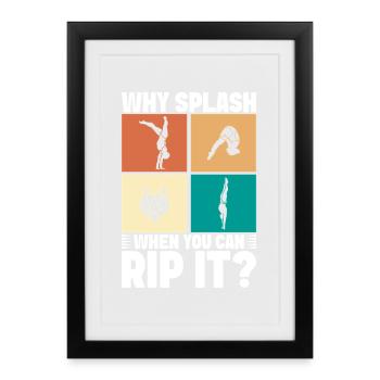 Diving diving board - Framed poster (27 × 37 cm) - black - Front