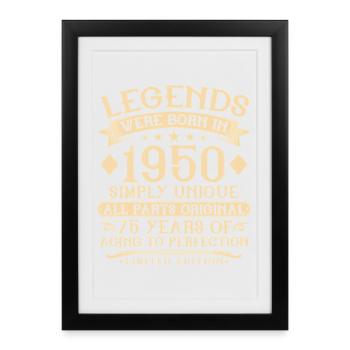 75th birthday born in 1950 - 75 years - Framed poster (27 × 37 cm) - black - Front