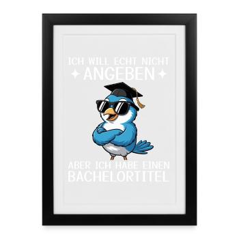 Bachelor degree achieved - Bachelor title - Framed poster (27 × 37 cm) - black - Front
