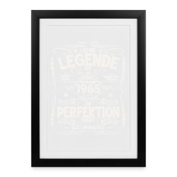 60e anniversaire Millésime Septembre Année 1965 - Affiche encadrée (27 × 37 cm) - noir - Devant