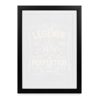 55. Geburtstag Vintage September Jahrgang 1970  - Gerahmtes Poster (27 × 37 cm) - Schwarz - Vorne